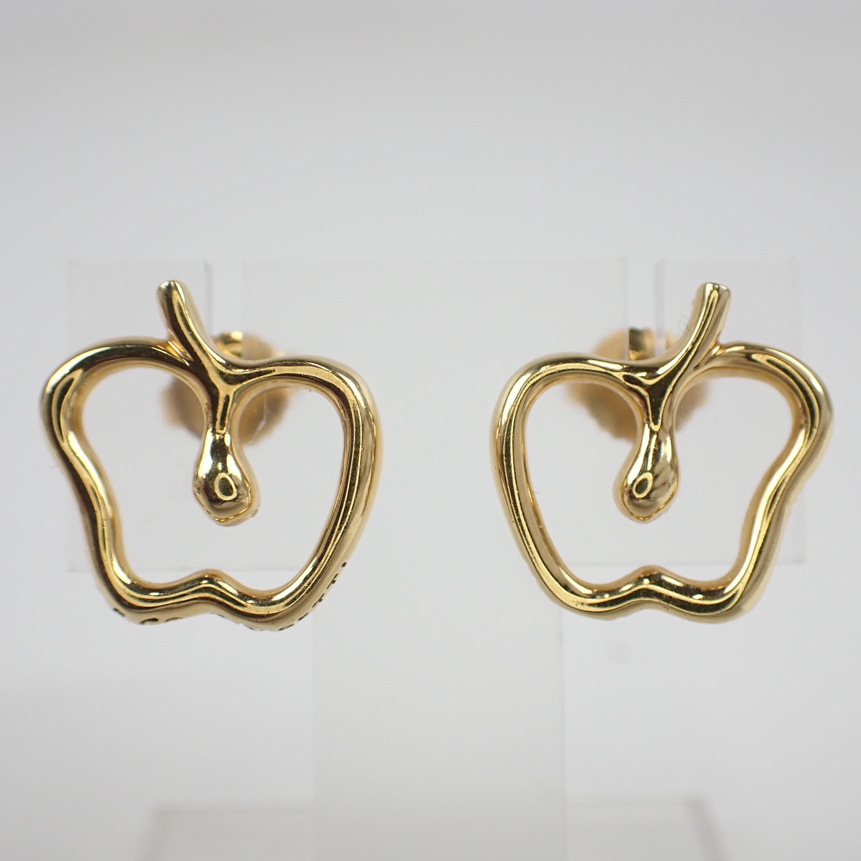 Tiffany & Co. Apfel-Ohrringe aus 18 Karat Gelbgold im Angebot 2