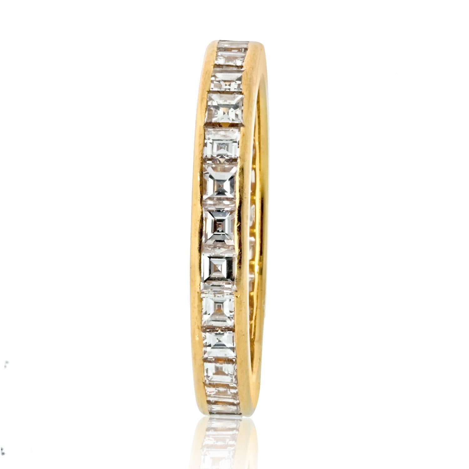 Women's Tiffany & Co. 18K Yellow Gold Asscher Cut 3.00cttw Diamond Band For Sale