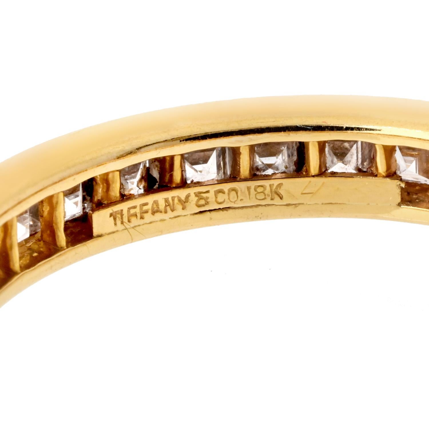 Tiffany & Co. 18K Yellow Gold Asscher Cut 3.00cttw Diamond Band For Sale 1