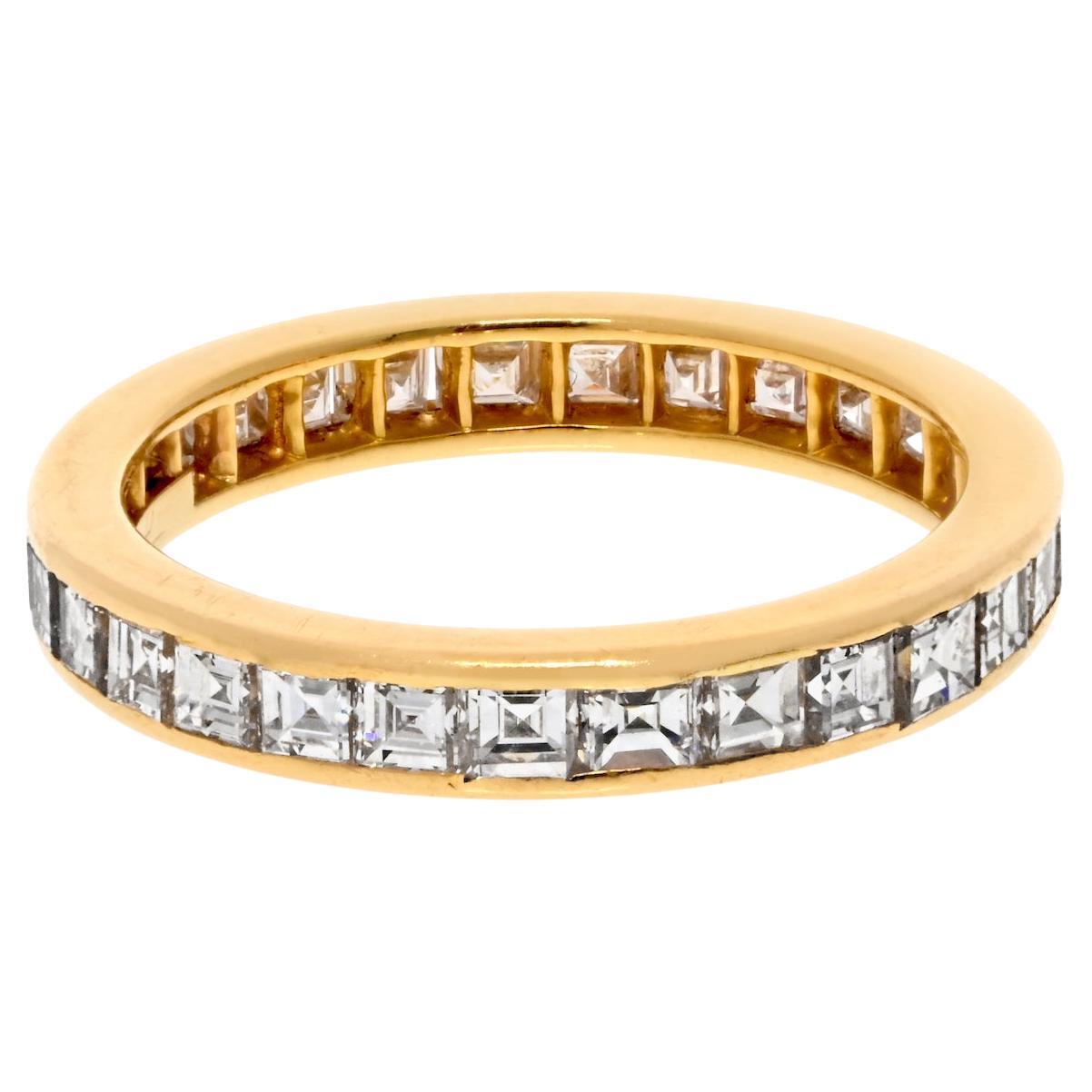 Tiffany & Co. 18K Gelbgold Asscher Cut 3.00cttw Diamantband