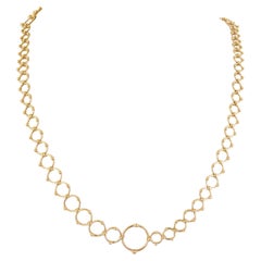 Tiffany & Co. 18k Yellow Gold Assorted Size Ring Bead Links Long Necklace