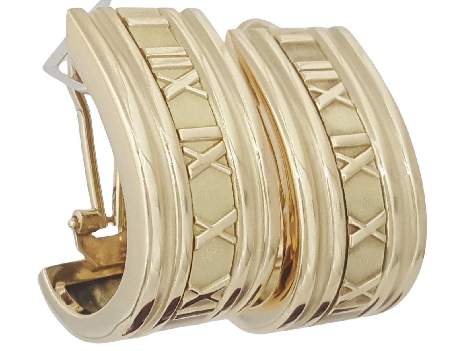 Tiffany & Co. 18K Yellow Gold Atlas Clip-On Earrings, circa 1995 In condizioni ottime in vendita a Chicago, IL