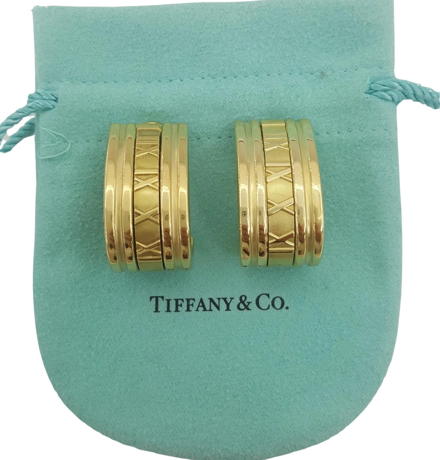 Donna Tiffany & Co. 18K Yellow Gold Atlas Clip-On Earrings, circa 1995 in vendita