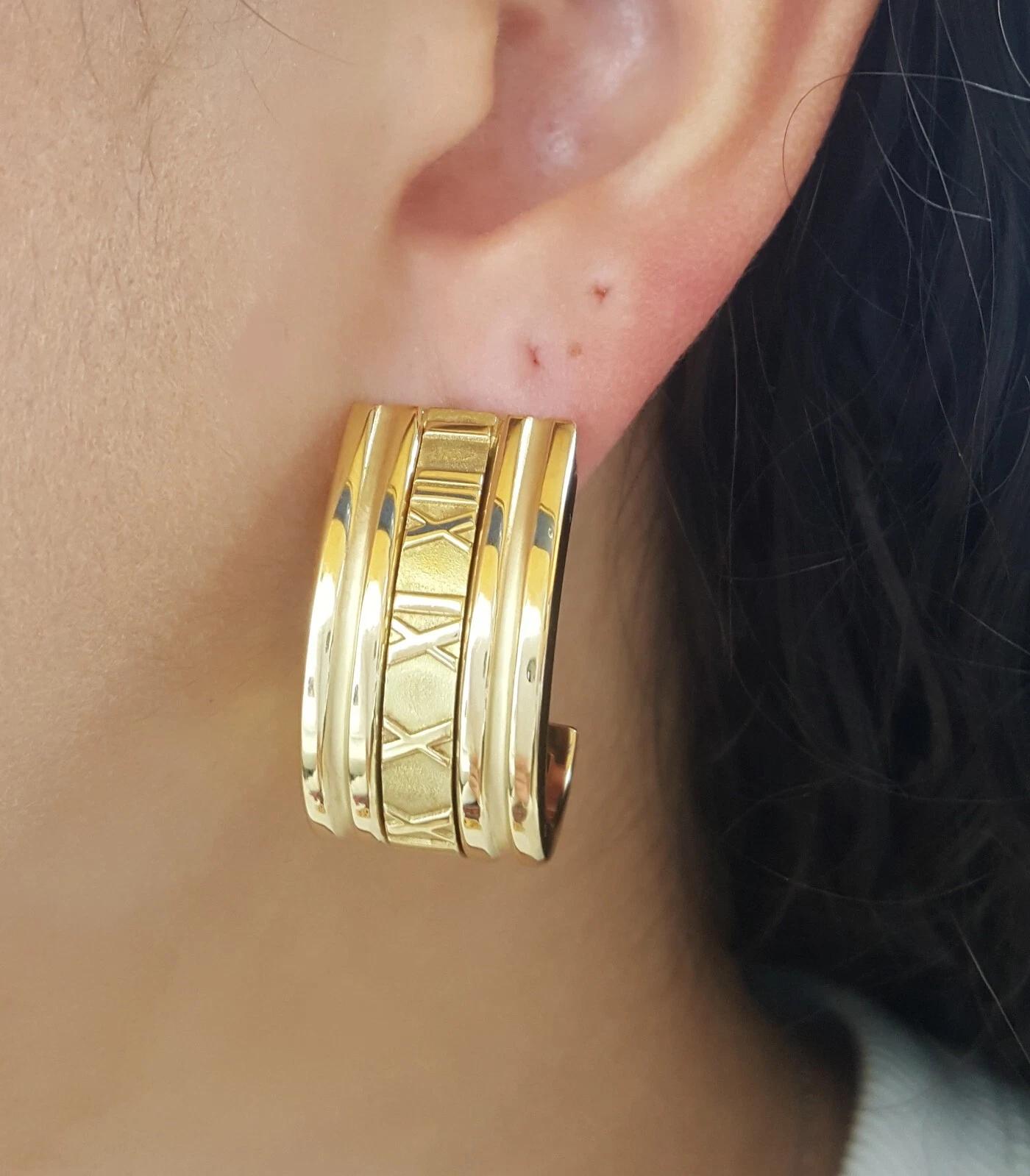 Tiffany & Co. 18K Yellow Gold Atlas Clip-On Earrings, circa 1995 in vendita 1