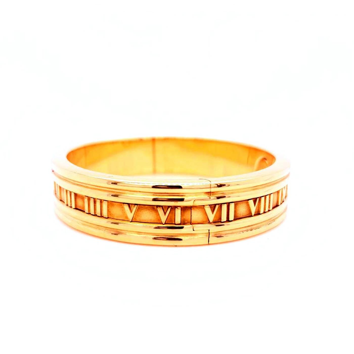 Tiffany and Co. 18k Yellow Gold Atlas Closed Bracelet Bangle Vintage ...