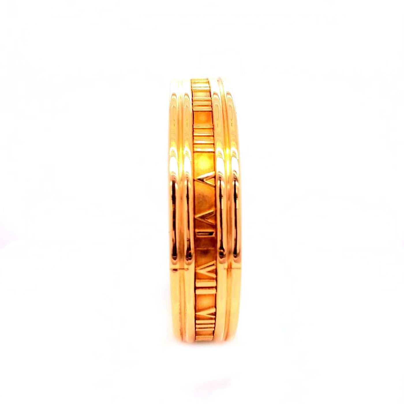 Tiffany & Co. 18k Yellow Golding Atlas Closed Bracelet Vintage 1995 41.6g en vente 1