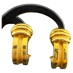 Tiffany & Co. 18k Yellow Gold Atlas Grooved Hoop Omega Back Earrings