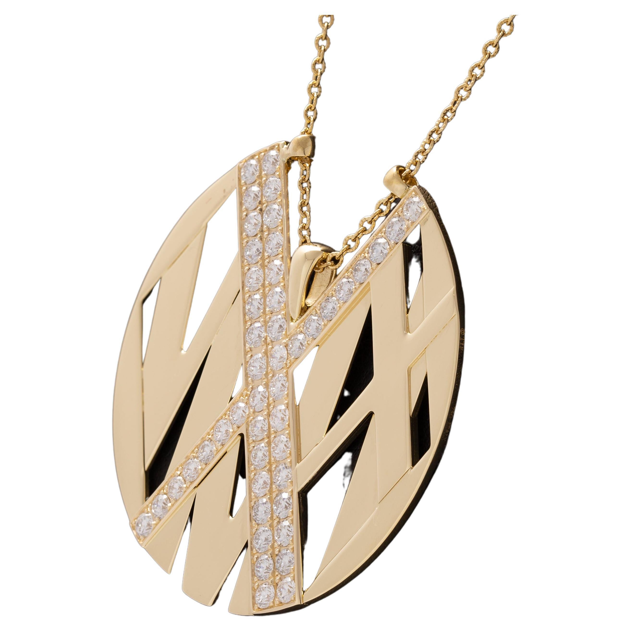 Tiffany & Co. 18K Gelbgold Atlas Große Halskette mit Diamanten im Angebot