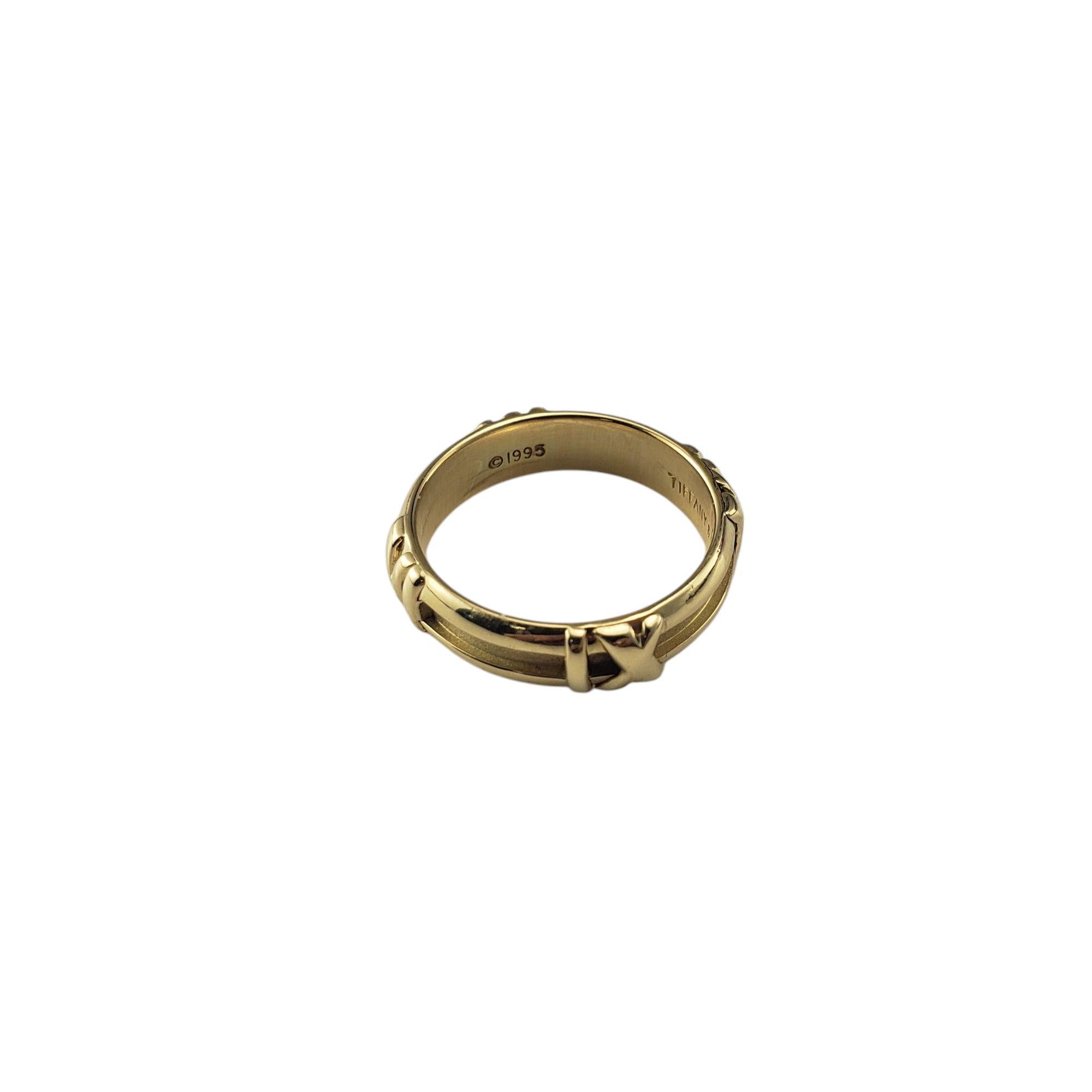Tiffany & Co. Anello Atlas Numeric in oro giallo 18 carati misura 4,25 #20995 In condizioni buone in vendita a Washington Depot, CT