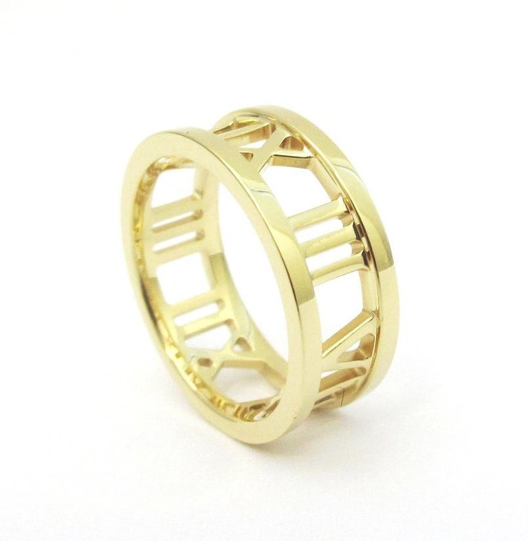 Tiffany & Co. Atlas 18k Yellow Gold Roman Numeral Band Ring Size 5 – Joseph  Robert Jewelers