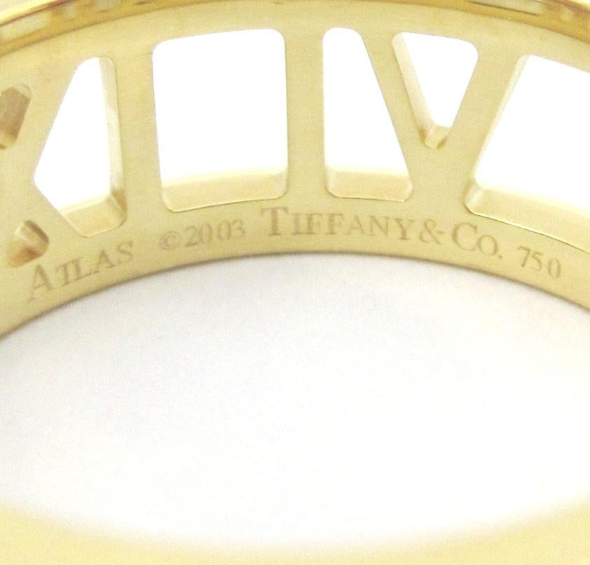 TIFFANY & Co. 18K Yellow Gold Atlas Open Ring 5 In Excellent Condition In Los Angeles, CA