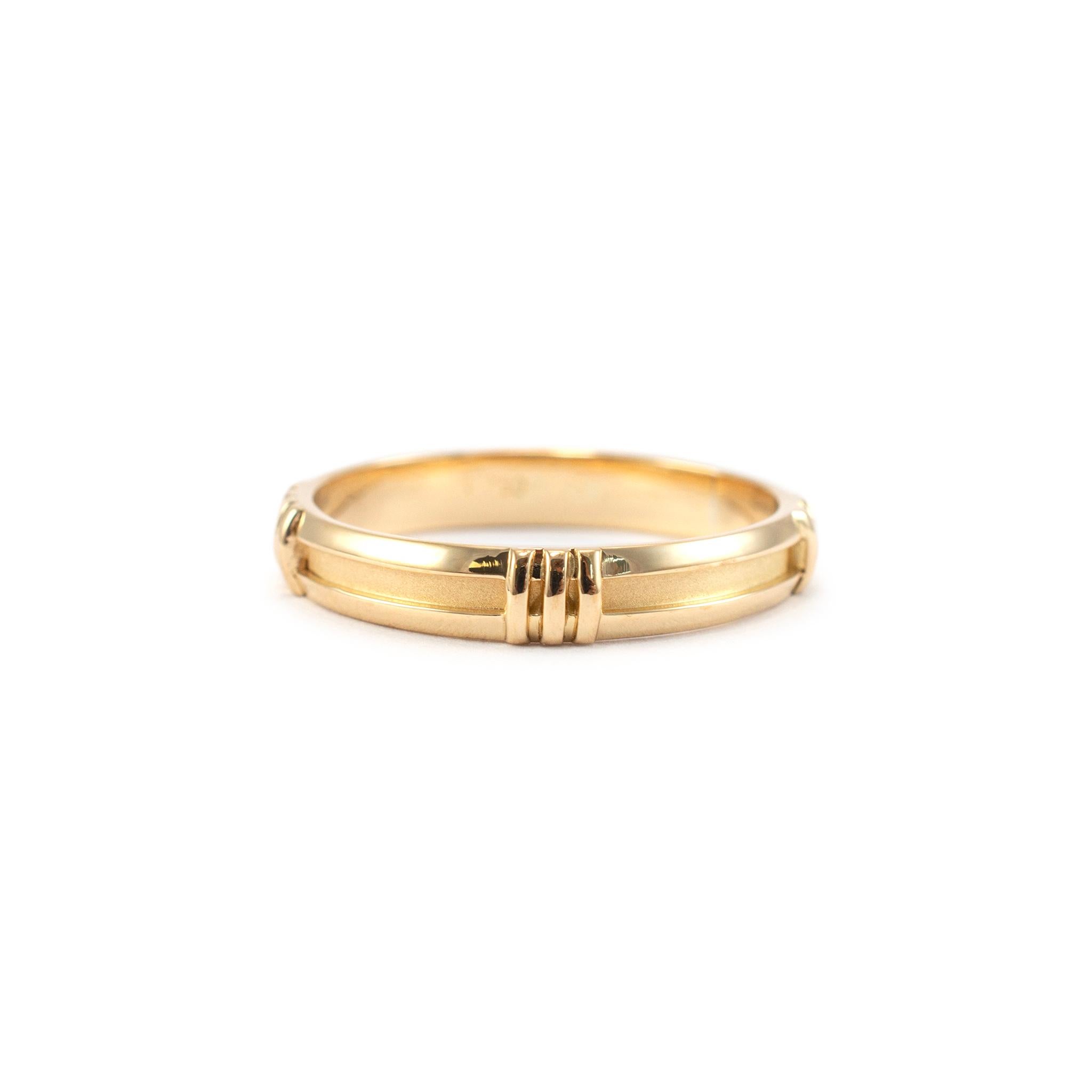 Women's or Men's Tiffany & Co. 18K Yellow Gold Atlas Roman Numerals Band Ring
