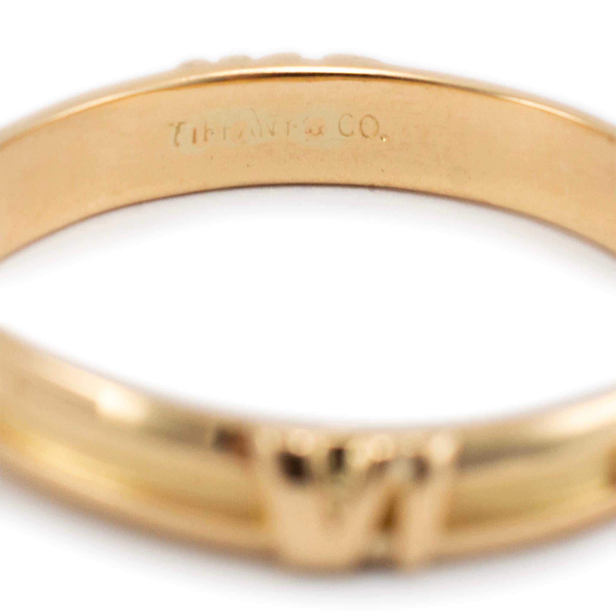 Tiffany & Co. 18K Yellow Gold Atlas Roman Numerals Band Ring 3