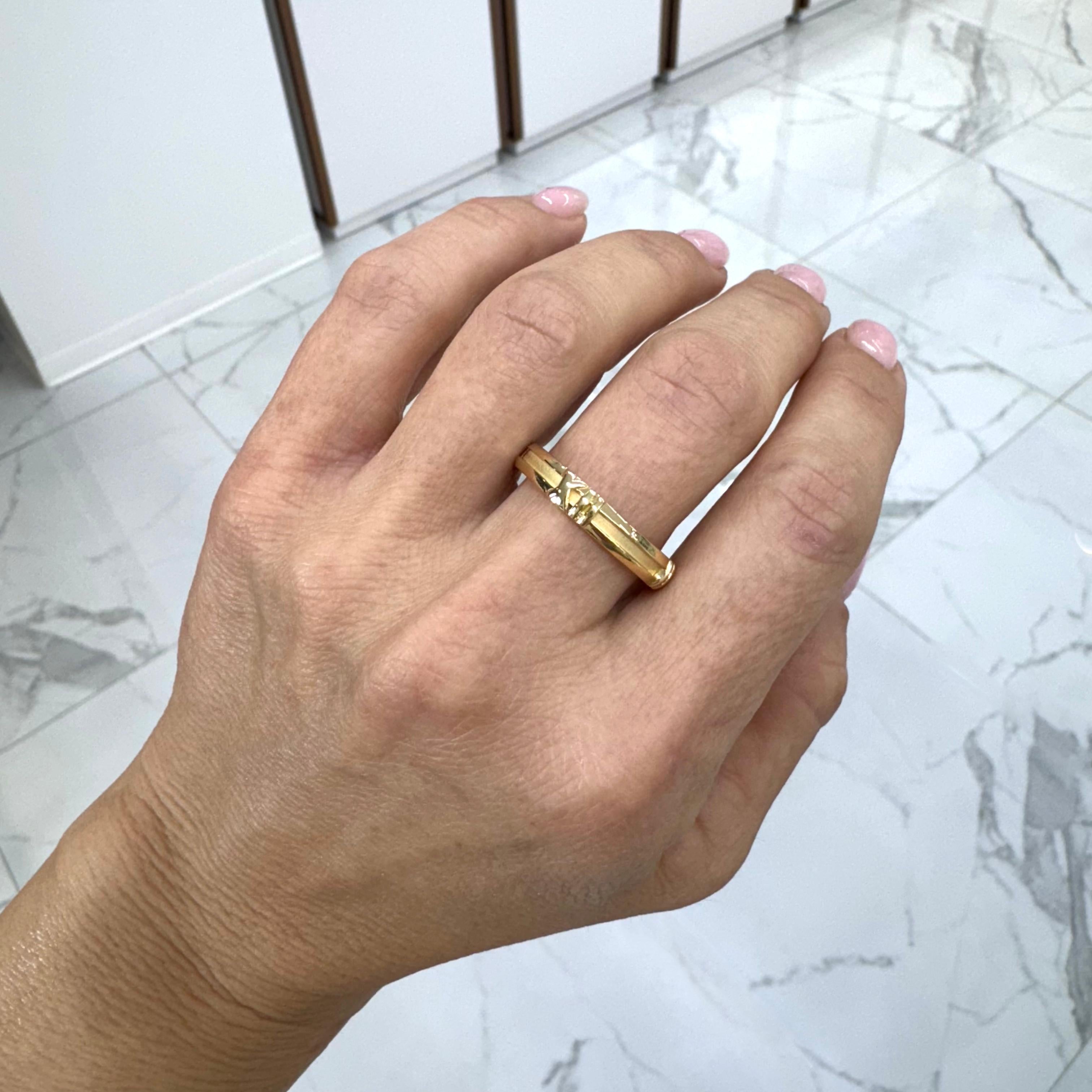 Tiffany & Co. 18K Yellow Gold Atlas Roman Numerals Band Ring 5
