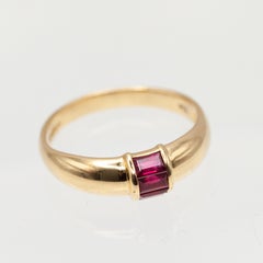 Tiffany & Co. 18K Yellow Gold Baguette Ruby Band Ring