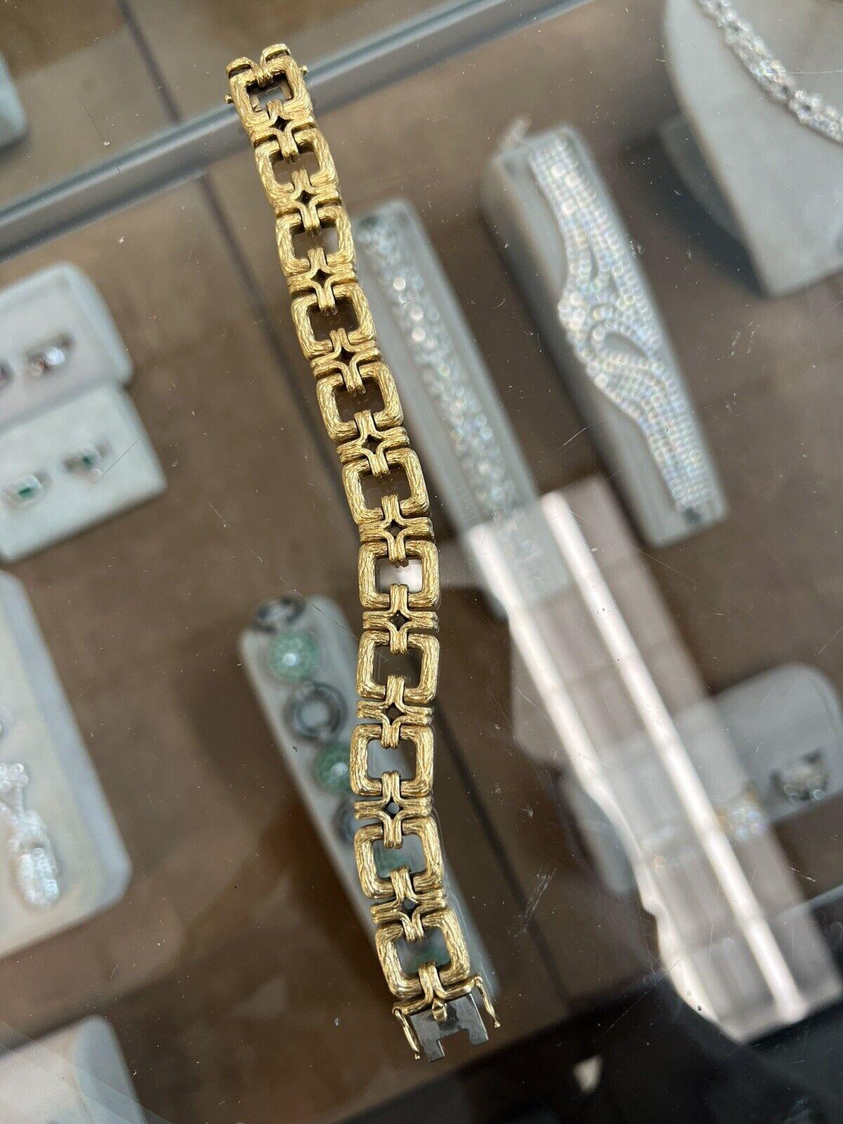 Women's or Men's Tiffany & Co. 18K Yellow Gold Bamboo Motif Bracelet Vintage, circa 1960s