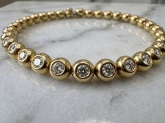 Tiffany & Co. 18K Yellow Gold Bezel Set Diamond Tennis Bracelet