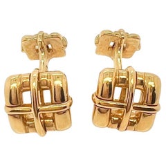Tiffany & Co Boutons de manchette carrés Biscayne en or jaune 18k