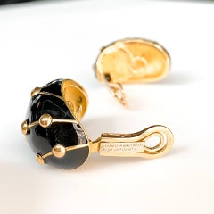 Tiffany & Co. 18k Yellow Gold Black Enamel Banana Jean Schlumberger Earrings