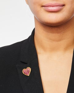 Tiffany & Co. 18k Yellow Gold Brooch With Round-Cut Rubies