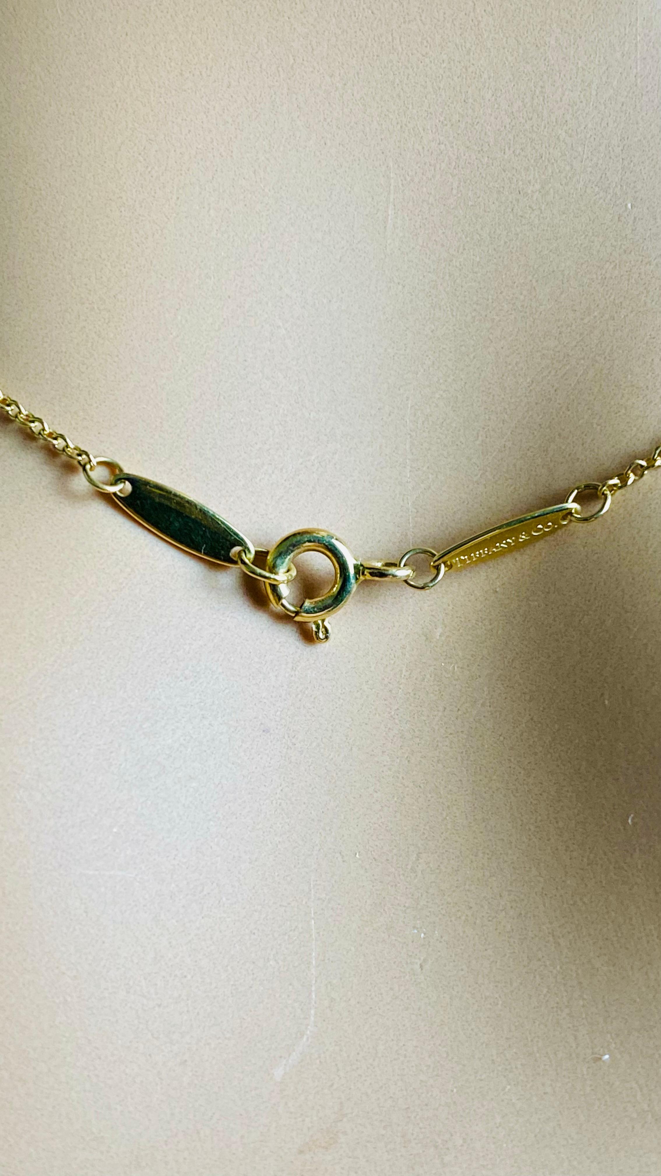 Tiffany & Co. 18K Yellow Gold “By the Yard” Single Diamond Necklace 16 Inch Long 2
