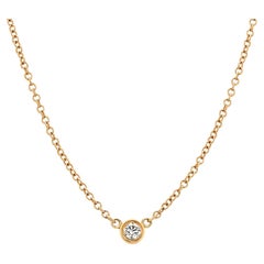 Tiffany & Co. 18 Karat Gelbgold By the Yard Einzelne Diamant-Halskette 16 Zoll lang