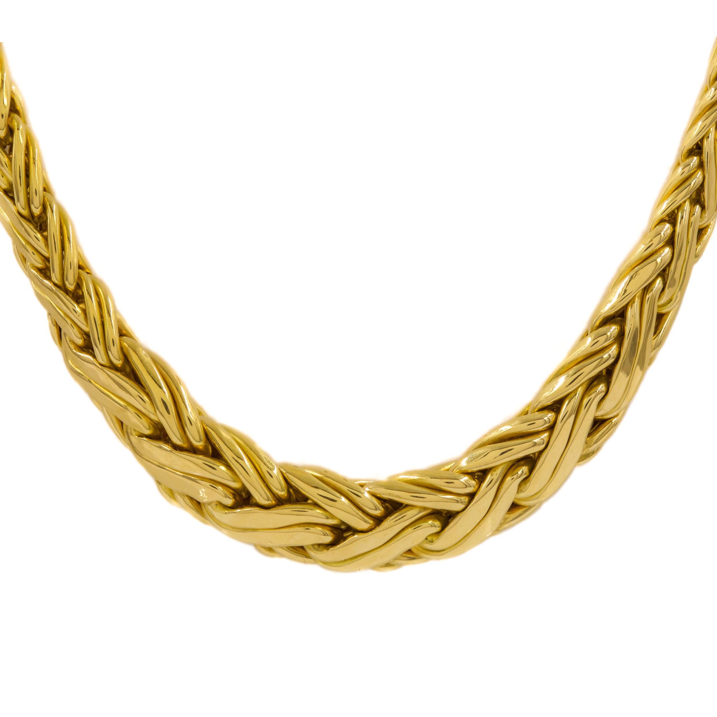 American Tiffany & Co. 18k Yellow Gold Byzantine Woven Necklace