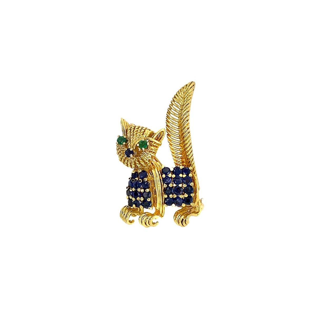Contemporary Tiffany & Co. 18 Karat Yellow Gold Cat Brooch