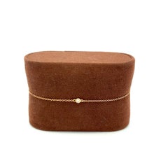 Tiffany & Co 18K Yellow Gold Chain Bracelet with 0.08 Carat Round Diamond