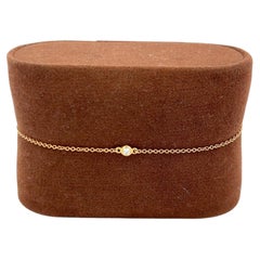Tiffany & Co 18K Yellow Gold Chain Bracelet with 0.08 Carat Round Diamond