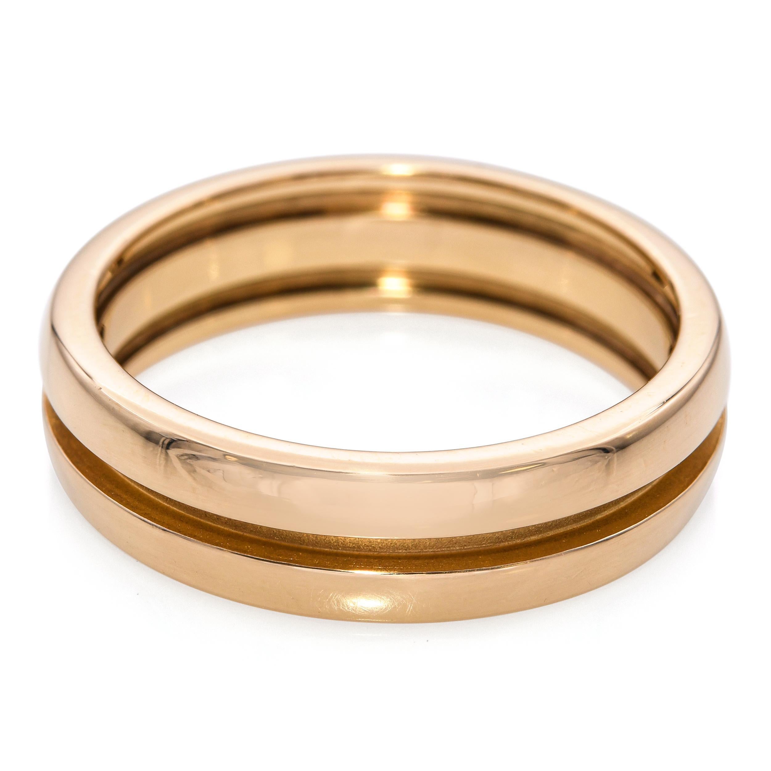 Fascia nuziale da uomo con canale in oro giallo 18k di Tiffany & Co. in vendita 1