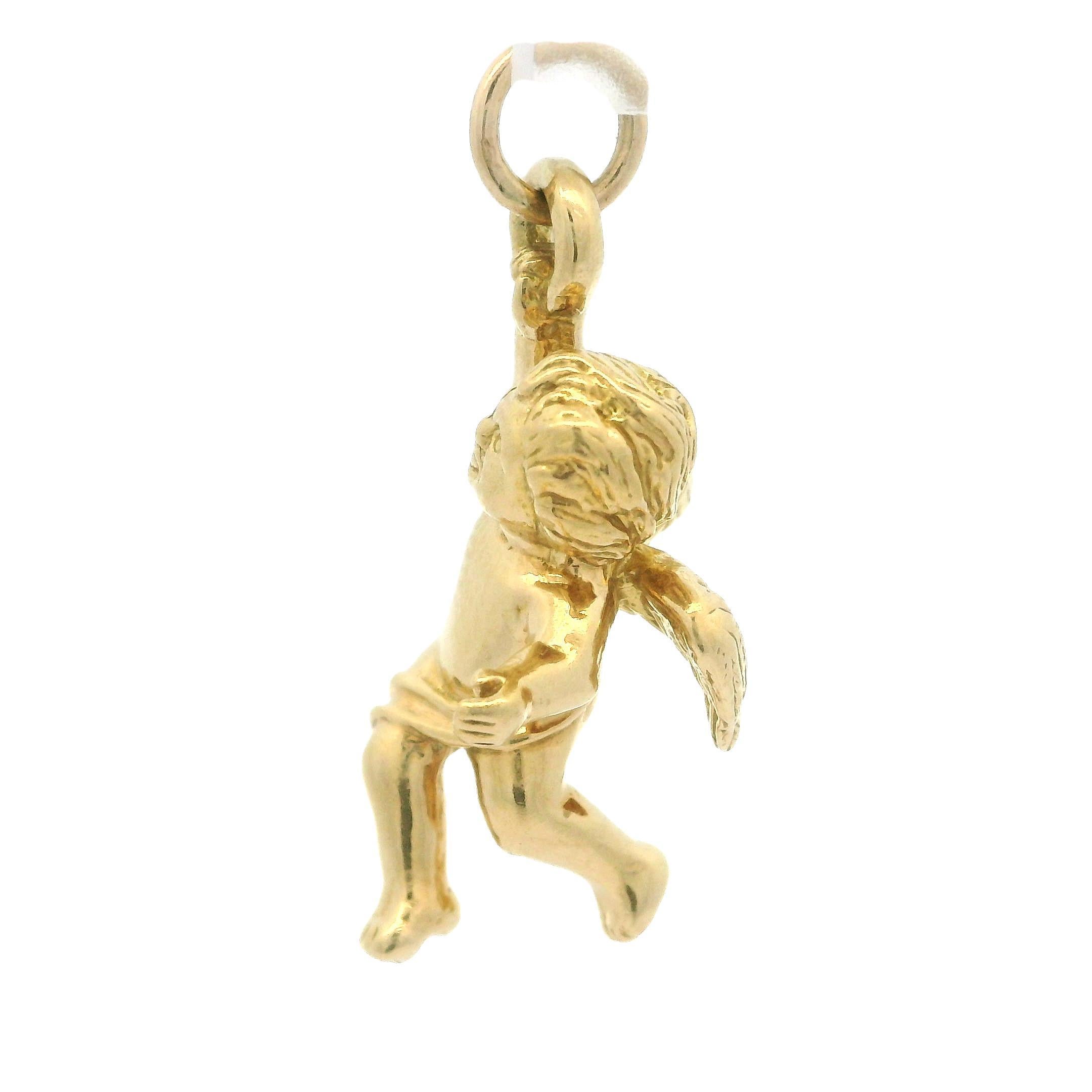 Women's Tiffany & Co. 18k Yellow Gold Cherub Angle Charm Pendant