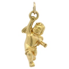 Tiffany & Co. 18k Yellow Gold Cherub Angle Charm Pendant