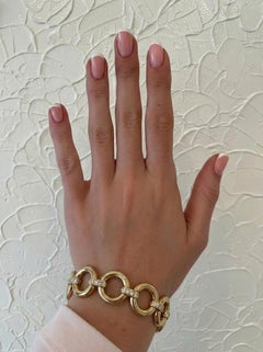 Tiffany & Co Pulsera de diamantes con eslabón circular de oro amarillo de 18 quilates