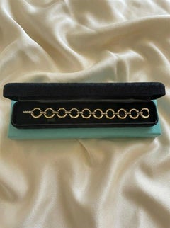 Tiffany & Co 18K Yellow Gold Circle Link Diamond Bracelet