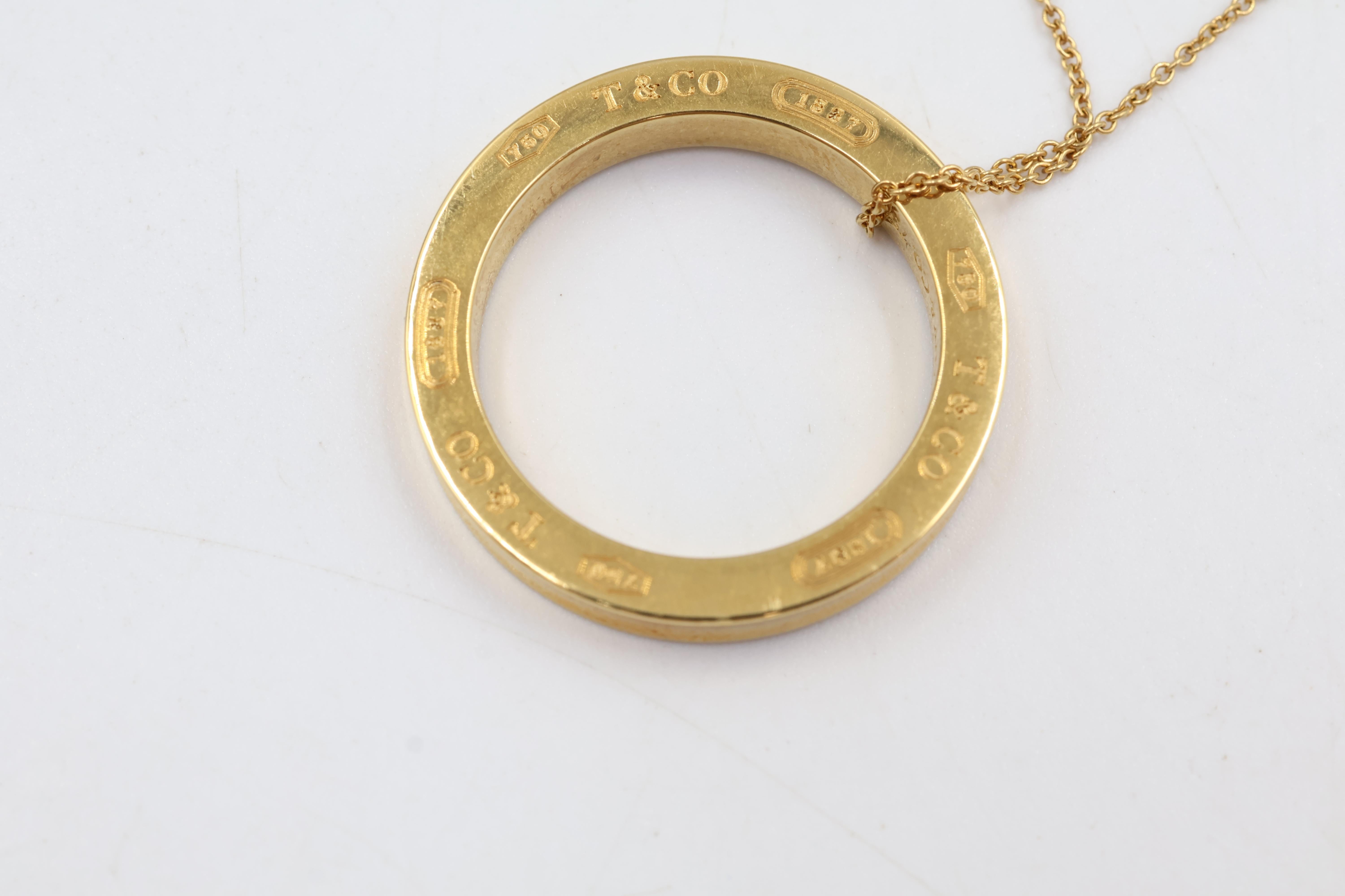 Collar Colgante Círculo Oro Amarillo 18k Tiffany & Co. en venta 1
