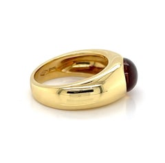 Tiffany & Co. 18k Gelbgold Citrin Kuppel Cabochon Band Ring Größe 5