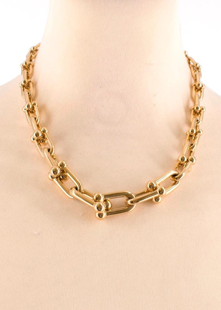 Tiffany and Co. 18 Karat Yellow Gold City HardWear Graduated Link Necklace  at 1stDibs