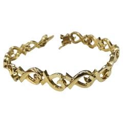 Retro Tiffany & Co 18k Yellow Gold Classic Loving Heart Picasso Bracelet