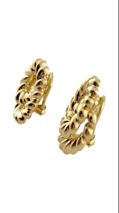 Tiffany & Co. 18K Yellow Gold Coiled Rope Clip on Earrings #15836