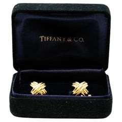 Vintage Tiffany & Co. 18k Yellow Gold Cufflinks with Box