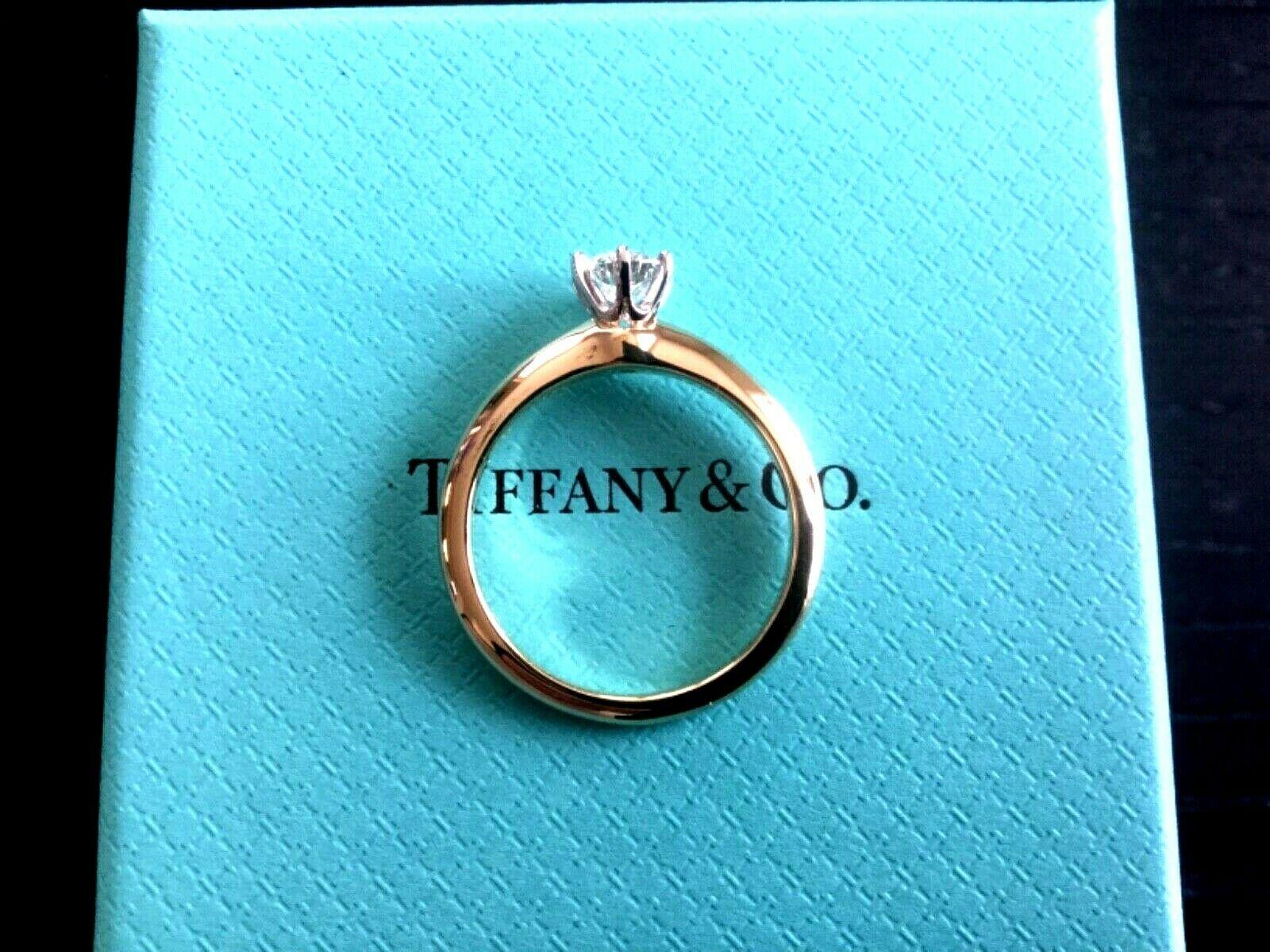 Tiffany & Co. 18 Karat Yellow Gold Diamond .50 Carat Round Engagement Ring 3