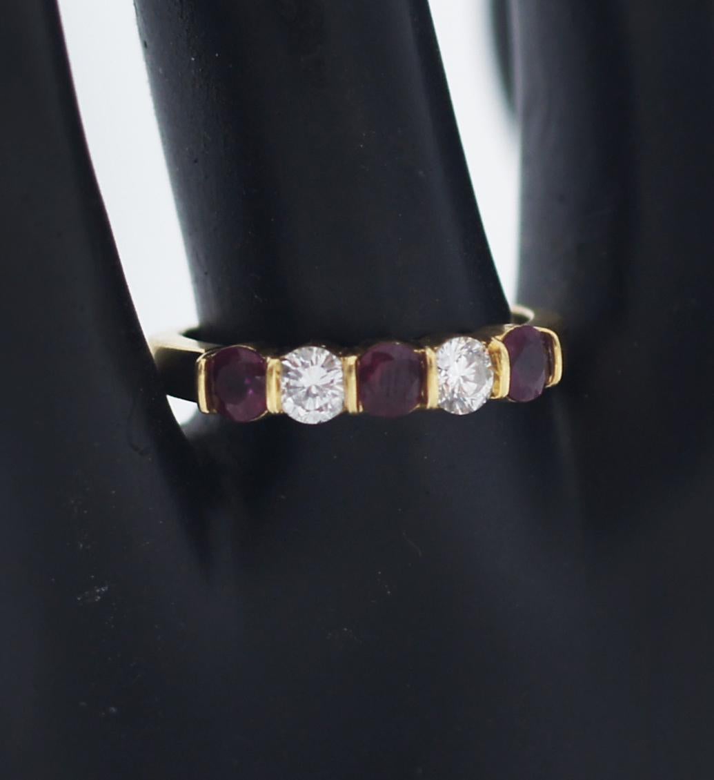 Women's Tiffany & Co. 18k Yellow Gold Diamond and Ruby Ring