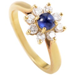 Tiffany & Co. 18 Karat Yellow Gold Diamond and Sapphire Flower Ring