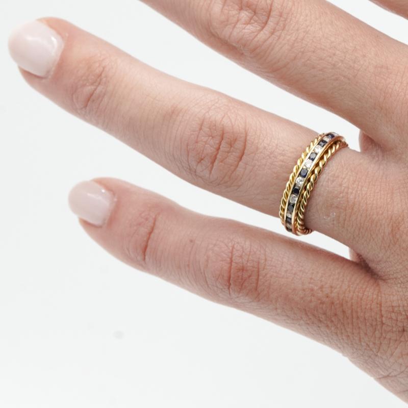 Tiffany & Co 18K Yellow Gold Diamond and Sapphire Ring 1