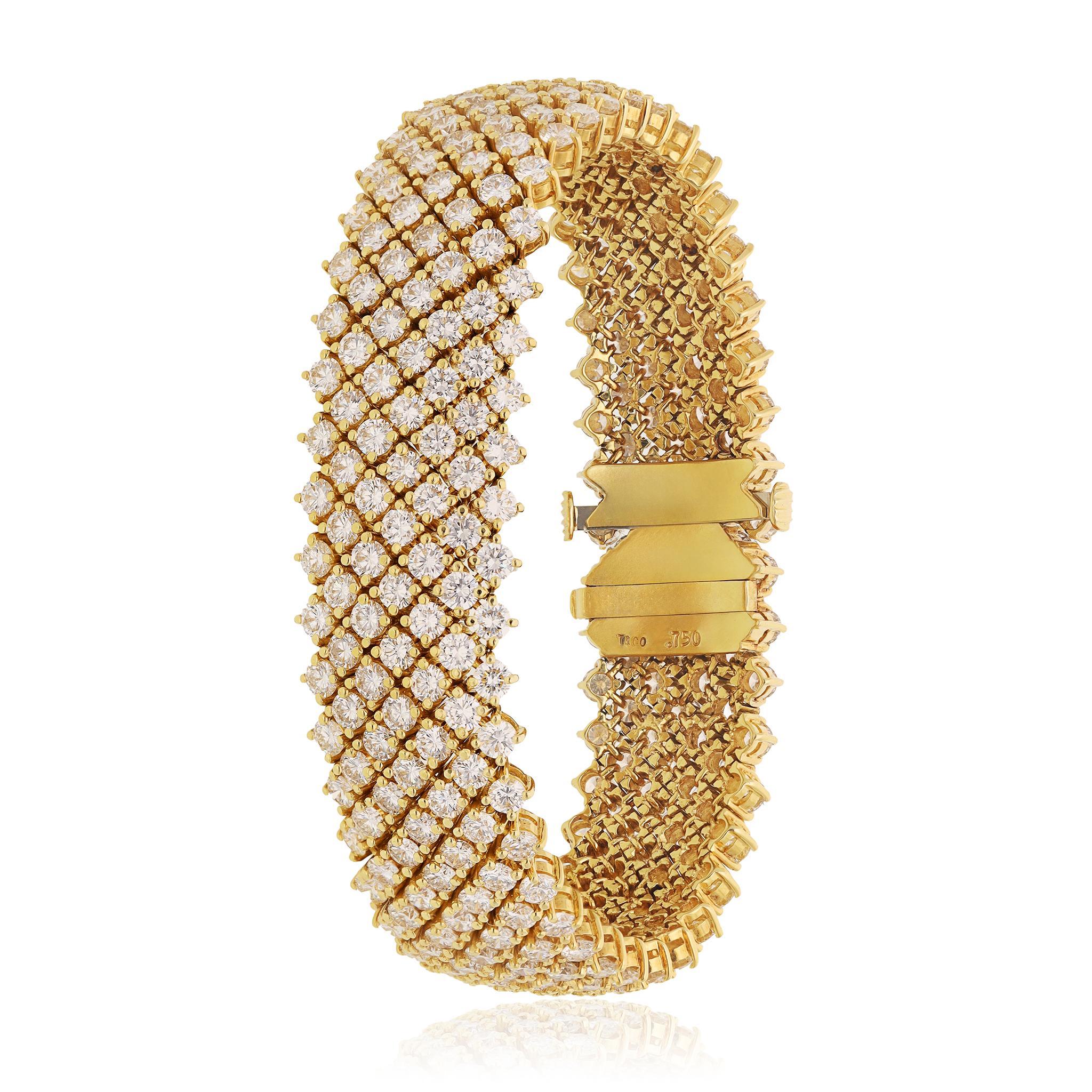 TIFFANY & CO. 18K Yellow Gold Diamond Bracelet For Sale