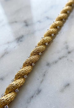 Tiffany & Co. 18K Yellow Gold Diamond Bracelet Round Diamonds
