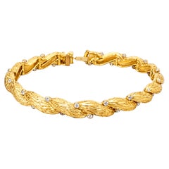 Tiffany & Co. 18K Yellow Gold Diamond Bracelet Round Diamonds