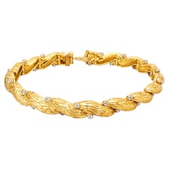 Tiffany & Co. 18K Yellow Gold Diamond Bracelet Round Diamonds