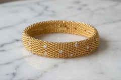 Tiffany & Co. Pulsera trenzada de diamantes en oro amarillo de 18 quilates 92,5 gramos